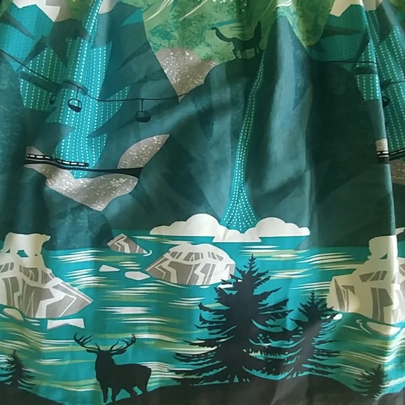 Lindy Bop Teal and White Midi Dress - Picture 2 of 8